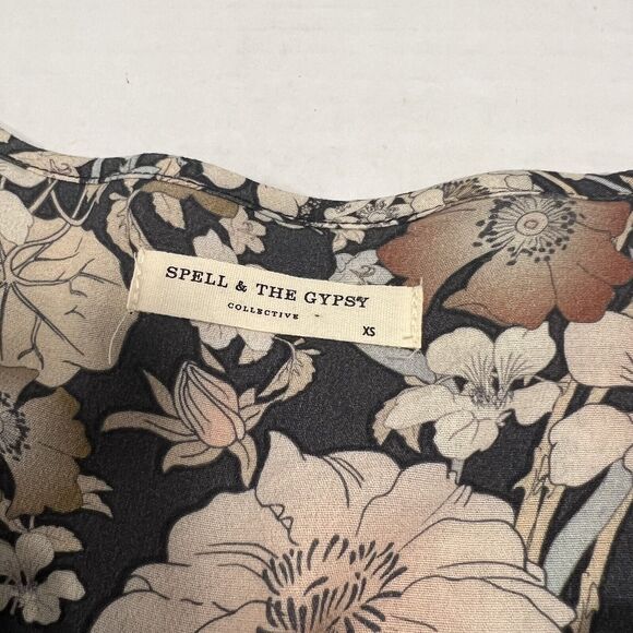 Spell and The Gypsy Sz XS Amethyst Playdress Floral Long Sleeve in Nightfall - Picture 14 of 14